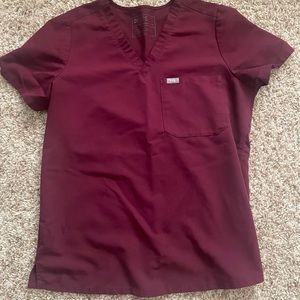 Women’s Figs Burgundy Scrub Top